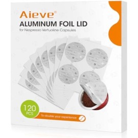 Aieve 120Pcs Aluminum Foil Seals Lid For Reusable Nespresso Pods Vertu