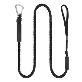 SHIDOW Premium Boat Bungee Dock Lines, Docking Line Mooring Rope, Boat Accessories for Pontoon, Jet Ski, Kayak, Yacht (Stainless Steel Clip, Black 2 PCS)