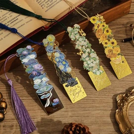 4 Piezas Separador de Libros, Marcapaginas Libros, Marcadores de Libros Personalizado Página Magnéticos Pinturas, Separadores Marcadores de Impresión de Arte de Pinturas para Oficina Papelería Lectura