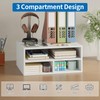 ALISENED Printer Stand for Desk, 2-Tier Wooden Desk Organizer, White