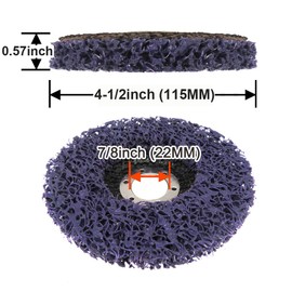 Lystin Stripping Disc, 5 Pack- 4 1/2"(115mm) x 7/8" Stripping Wheel Strip Discs for Angle Grinders, Clean & Remove Paint Coating Rust and Oxidation for Wood Metal Fiberglass, Purple