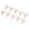 100pcs Rose Gold Paper Clips Cute Diamond Shaped Multifunctional Metal