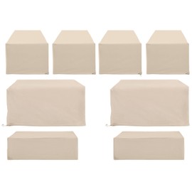 Crosley Furniture Patio Furniture Covers, Waterproof 8-Piece Cover Set for Outdoor Chairs, Loveseats, Tables, Tan