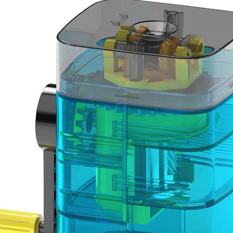 Manual Pencil Sharpener Automatic Pen Feeding Hand Cranking Clear Structure