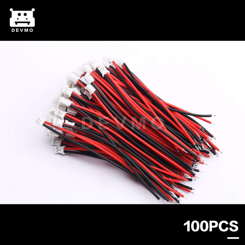DEVMO 100 Sets Mini Micro JST 2.0 PH 2-Pin Connector
