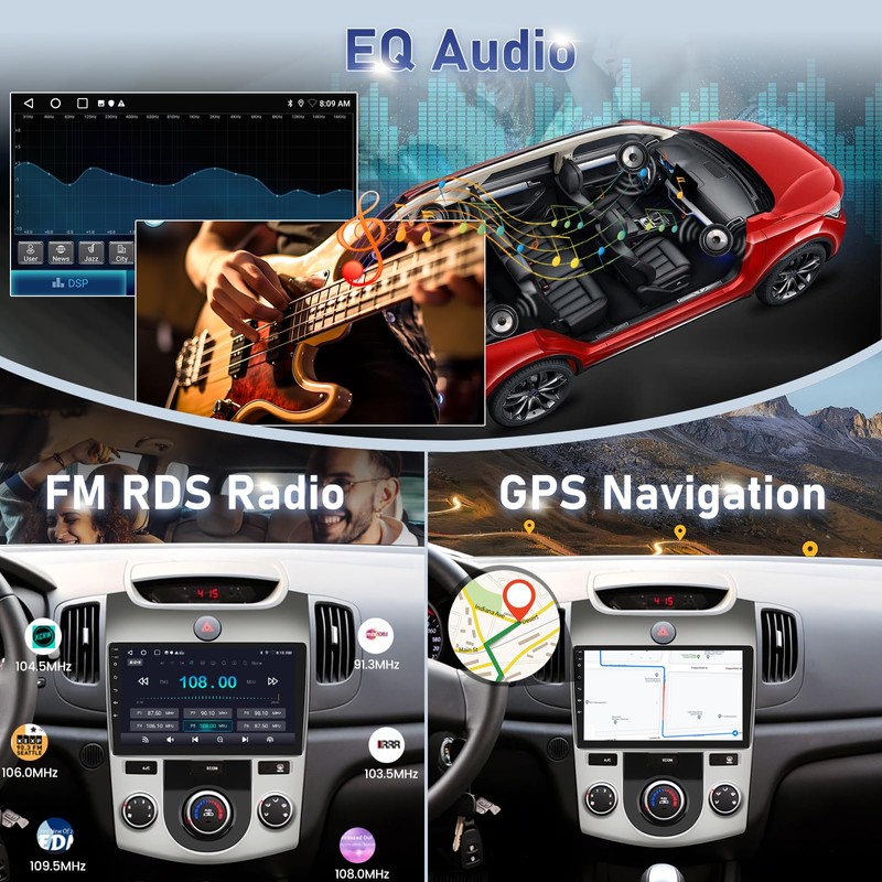 Volxcereo Car Radio for Kia Forte 2008-2012 (Manual A/C), [2+64]