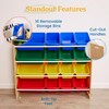 ECR4Kids 4-Tier Organizer with 16 Bins, Toy Storage, Natural/Primary