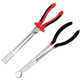 Swpeet 2Pcs Spark Plug Wire Removal Tool Kit, High Voltage Cylinder Cable Removal Tool Spark Plug Pliers O Ring Nose Spark Plug Pliers & Sleeve Type Spark Plug Puller for Hard-to-Reach Narrow Spaces