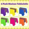 6 Pcs Mexican Fiesta Plastic Tablecloth, Rectangle Disposable Table Cloth