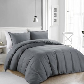 HOMBYS Oversized King Down Alternative Fluffy Comforter, 120 x 120 in, 116 oz, Grey