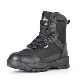 R RUNFUN Men's Waterproof Military Tactical Boots Anti-slip Work Boot, 8" Insulated Combat Boots, 400g Thinsulate(RF2303Black, Size12)
