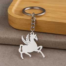 DONWOIE Horse Keychain with Wings, Minimalist and Dreamy Gift for Cute Accessory Lovers,Women,Girls