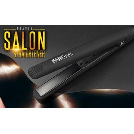 FARI Mini Hair Iron, 1/2 Inch Ceramic Tourmaline Hair Straightener with Travel Bag, Dual Voltage Travel Iron for Worldwide Use, Temp 400F (Black)