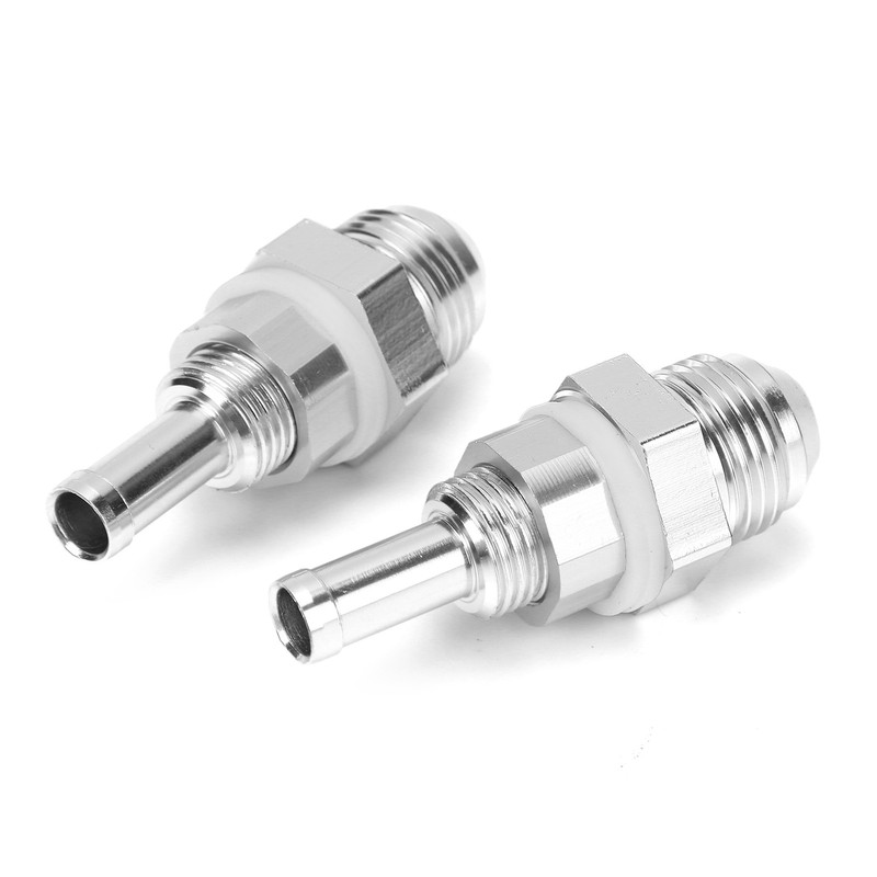 2pcs AN8‑3/8 Hose Barb Adapter Aluminum Fuel Pump Tank Fitting