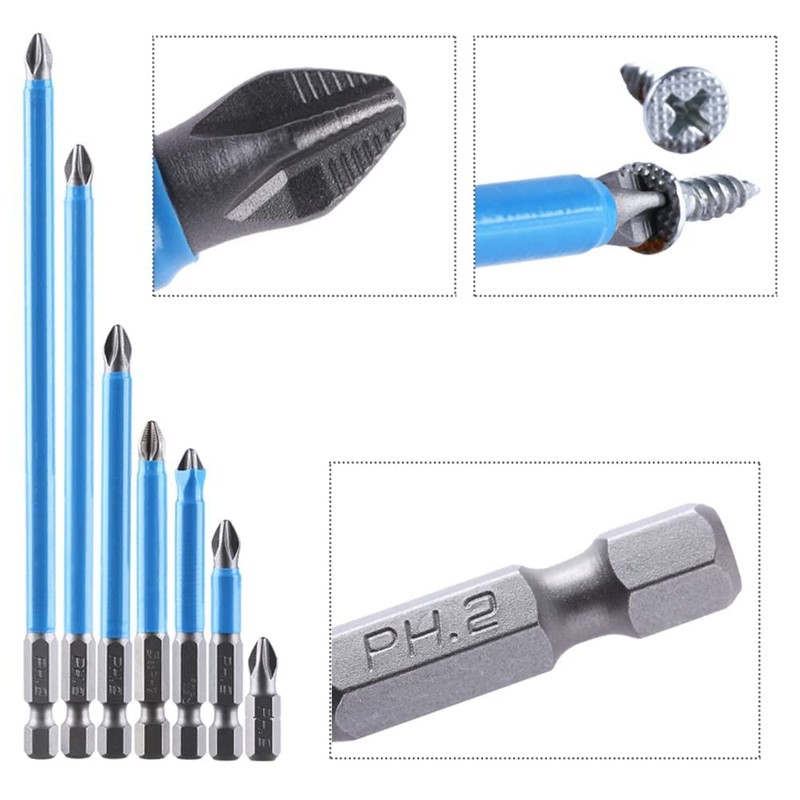 CENPEK 7Pcs Anti-Slip Drill Bit, Bits Set Hand Tools Screwdriver