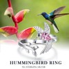 Hummingbird Leaf Ring for Women October Birthstone Tourmaline Pink Ring