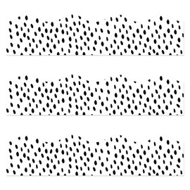 Starboling 50 Feet Bulletin Board Border,Black and White Polka Dots Scalloped Bulletin Board Trim Classroom Borders for Back to School,Classroom & Offices(A)