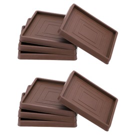 PATIKIL 3.5 Inch Rubber Furniture Pads, 8 Pack Non-Slip Furniture Coasters Square Anti Skid Caster Cups Furniture Feet Cup Floor Protectors for Bed Couch Stoppers, Brown