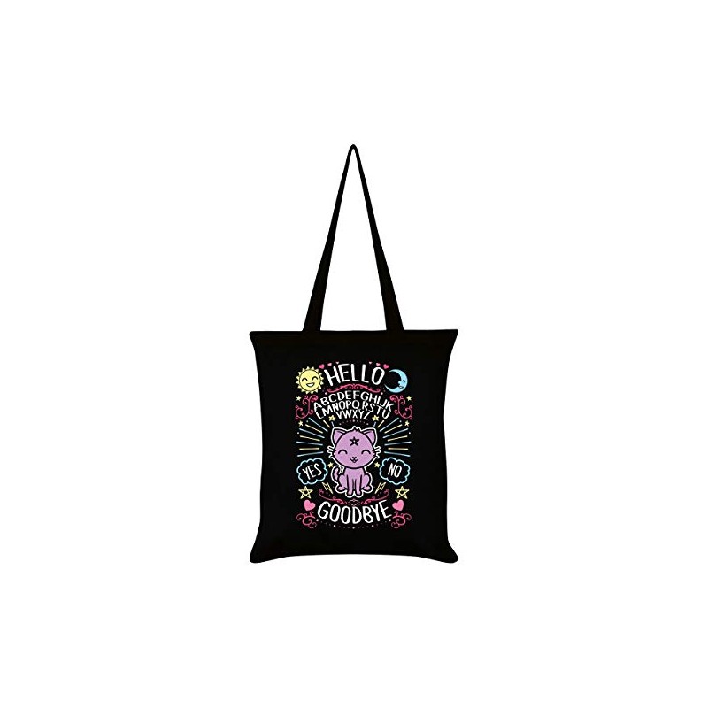 Grindstore Kawaii Ouija Black Tote Bag 38x42cm