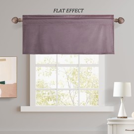 JIUZHEN Lavender Valances for Windows, Kitchen Short Valance Curtains - Velvet Valance Curtains for Living Room,Rod Pocket Room Darkening Small Window Curtains for Bedroom/Bathroom, 52" x 18", 1 Panel
