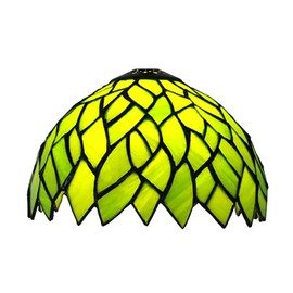 Errzom Tiffany Lamp Shade 8 Inch Wide Accessories Replacement Wisteria Style Stained Glass Lampshade Vintage Leaves Light Cover for Table Lamp Pendant Light Desk Lamp Bedside Reading Lamp,Green