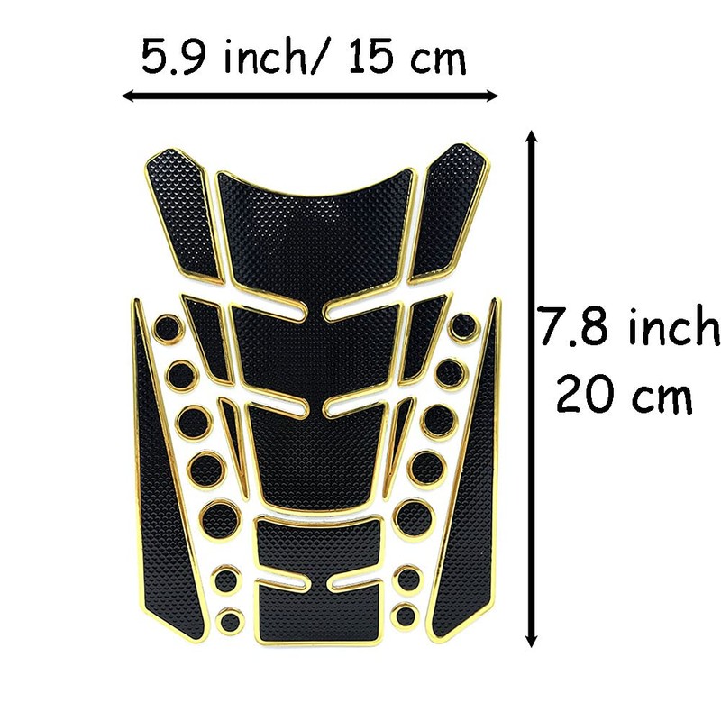 1 Set Gold Universal 3D Motorcycle Gas Tank Sticker, Fuel
