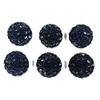6 Jet Glass Black Buttons 3/4'' (17mm) for Dress and