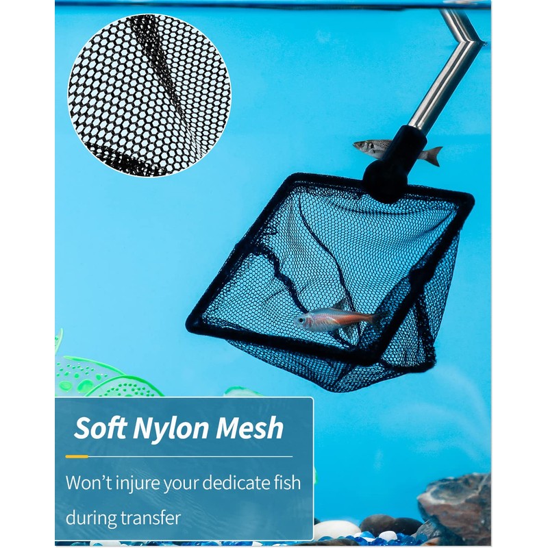 Pawfly 3 Inch Aquarium Fish Net with Telescopic Stainless Steel