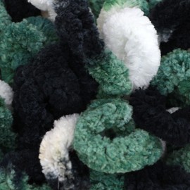 JubileeYarn - Ovillo de hilo de poliéster para dedo, 100 g/madeja, blanco, negro, verde, 5 madejas