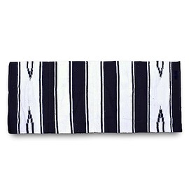 Navajo Horse Saddle Blanket, 30 inch by 60 inch, Western Style (White/Black)