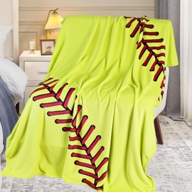 BLSCC Softball Blanket, Throw Blanket, Soft Throw Gifts for Boys, Soft Fleece Throw Blankets for Kids Adults (40"x50", Softball)