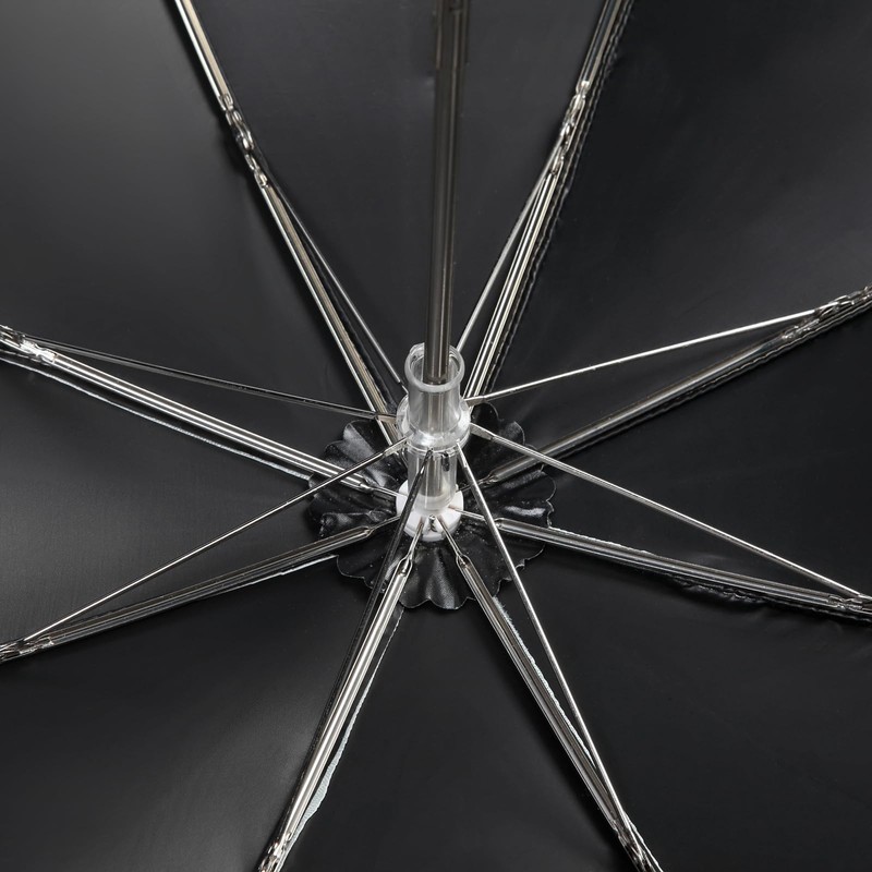 LCY Sombrilla plegable para mujer, con encaje bordado, antiUV, Azul