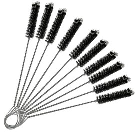 SnowTree - 10 Pack Fan Tip Nylon Bristle Cleaning Brush for Glass Pieces - Anti Scratch Fan Tip to Protect Glass Surfaces and Tubes