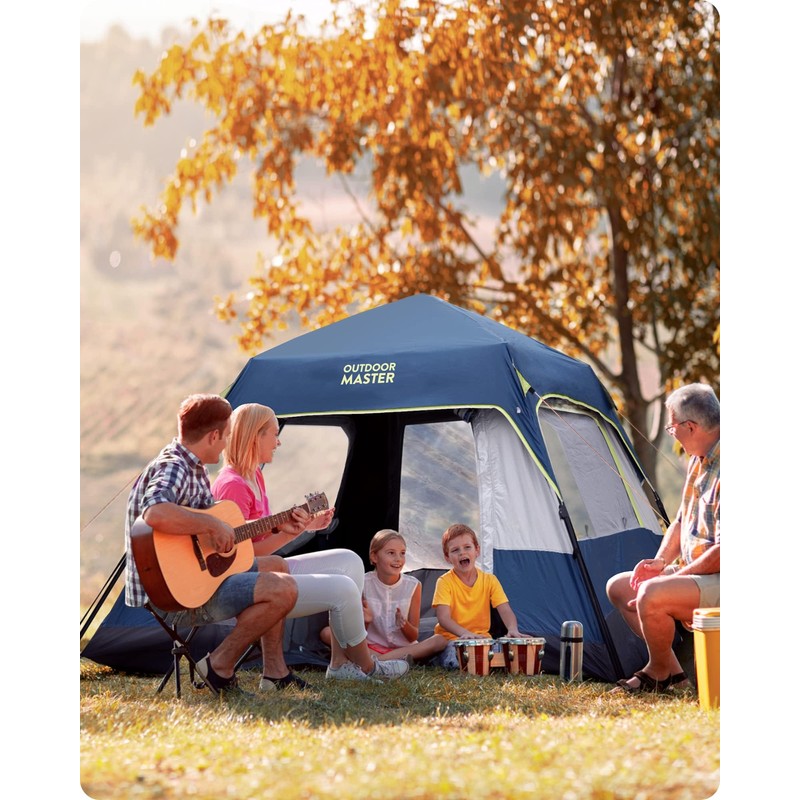 Updated Pop Up Camping Tent, 4/6 Person Blackout Camping Tent