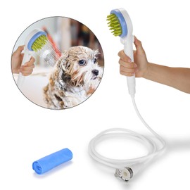 OWNPETS Pet Shower Head Bath Massage Handheld Bath Tool Hand Held Pet Bath Tool Dog Shower Sprayer Pet Handheld Cat Bath Shower Tool Indoor Outdoor Adjustable Handheld Bath Tool Clean and Remove Hair and Shower Attachment, Save Time and Water