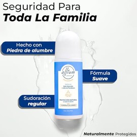Desodorante Natural Con Piedra De Alumbre Y Bicarbonato de Sodio, Frmula Libre De Parabenos, Sin Clorhidrato De Aluminio, Roll On 90 Ml 5 PIEZAS      