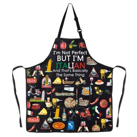 JNIAP Italian Kitchen Apron Italian Cooking Apron Italy Chef Gift Italian Flag Apron Italy Kitchen Gift (ITALIAN ap)