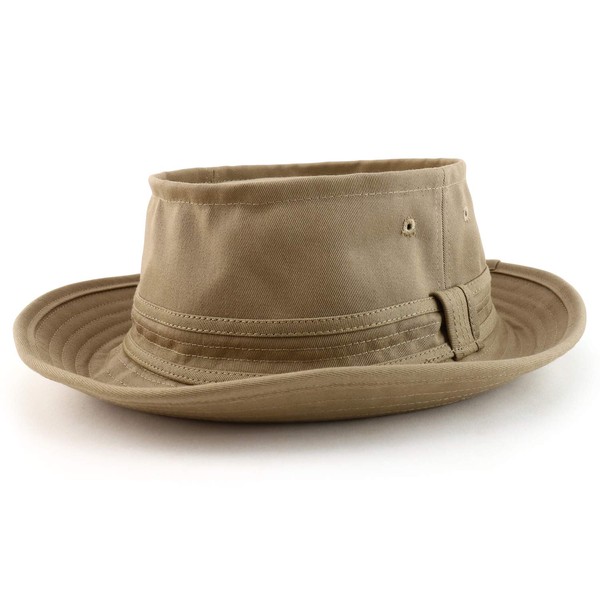 Trendy Apparel Shop XXL Oversized Roll Up Bucket Hat, Khaki,