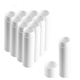 Queta Pack of 50 Empty Lipstick Plastic Lipstick Sleeves Empty Lip Balm Sleeves DIY Lip Balm Tubes Container Homemade Lip Balm Refillable with Cap 5 g (White)