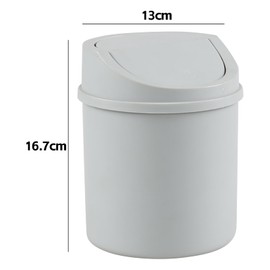Lesbin 2 L Mini Desktop Bin with Lid, Table Waste Bin Small with Lid, Grey