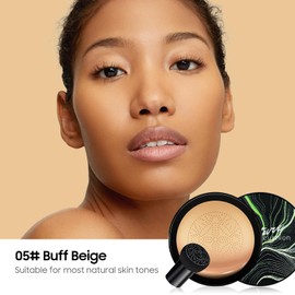 dfjdskl Mushroom Head Air Cushion CC Cream - Moisturizing BB Creams Foundation, Long-Lasting Waterproof New Air Cushion CC Cream Concealer for Even Skin Tone (Buff Beige, 1 PCS)