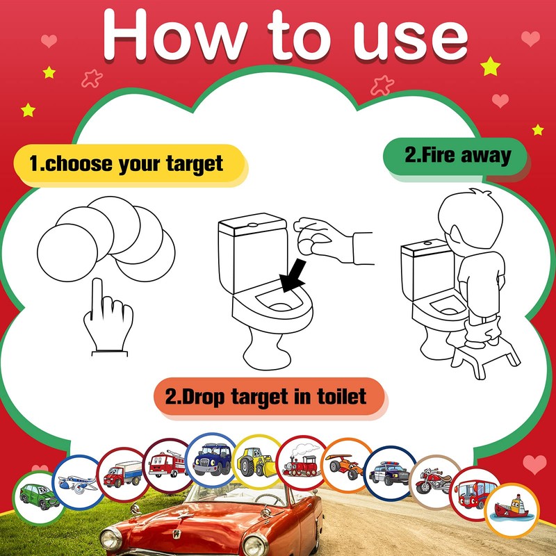 Chinco 120 Pcs Pee Targets for Boys Training Toilet Tinkle