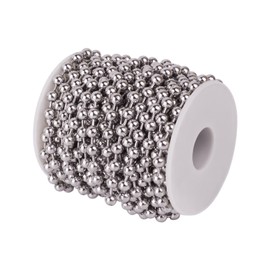 PandaHall 6mm Stainless Steel Ball Chain Adjustable Chain Extender for DIY Necklace Making, Stainless Steel Color