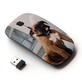 KOOLmouse [ Optical 2.4G Wireless Mouse [ Boxer Breed Dog Brown Fur Puppy ]