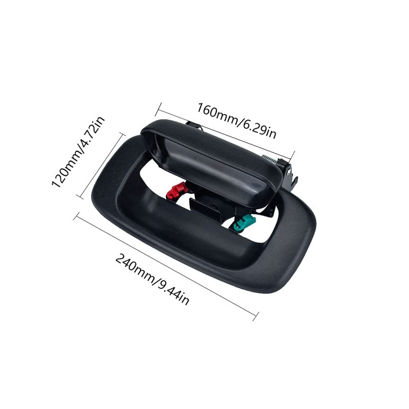 Riloer Tailgate Handle ABS Black Tailgate Handle with Replacement Kit