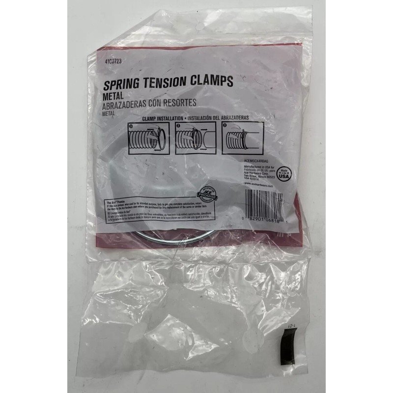 ACE 4100723 Spring Tension Clamps, Metal, 2 pk, FREE SHIPPING