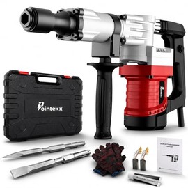 POINTEKX Martillo Demoledor 2400W Industrial 20J HEX 17mm Uso Rudo Rompedor de Concreto y Hormigón Eléctrico para Construcción y Demolición con Maleta