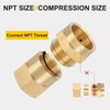PATIKIL 1/2" G Female x 1/4" NPT Male Brass Pipe
