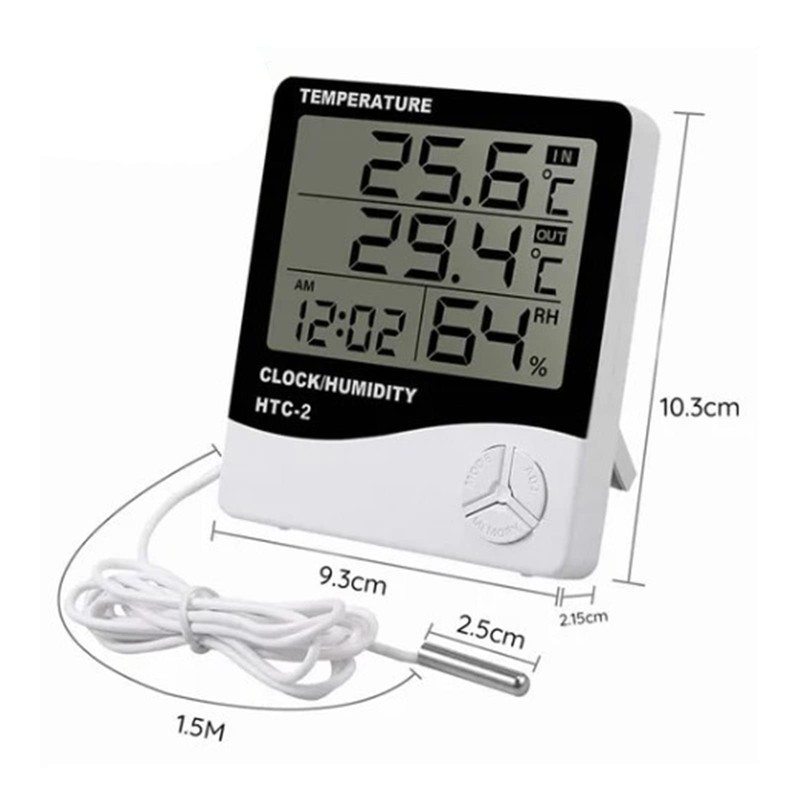 Digital Hygrometer Thermometer, Hygrometer Gauge Temperature Waterproof External Probe with