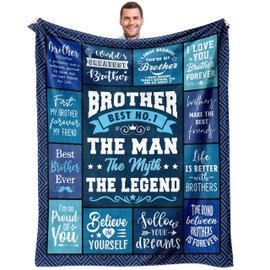 Vervehub Christmas Brother Gift, Gifts for Brother Blanket 60"x50", Brother Gifts from Sister, Brother Gifts from Brother, Brother Birthday Gifts from Sister, Big Brother Gift